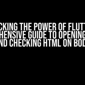 Unlocking the Power of Flutter: A Comprehensive Guide to Opening Popups and Checking HTML on Body